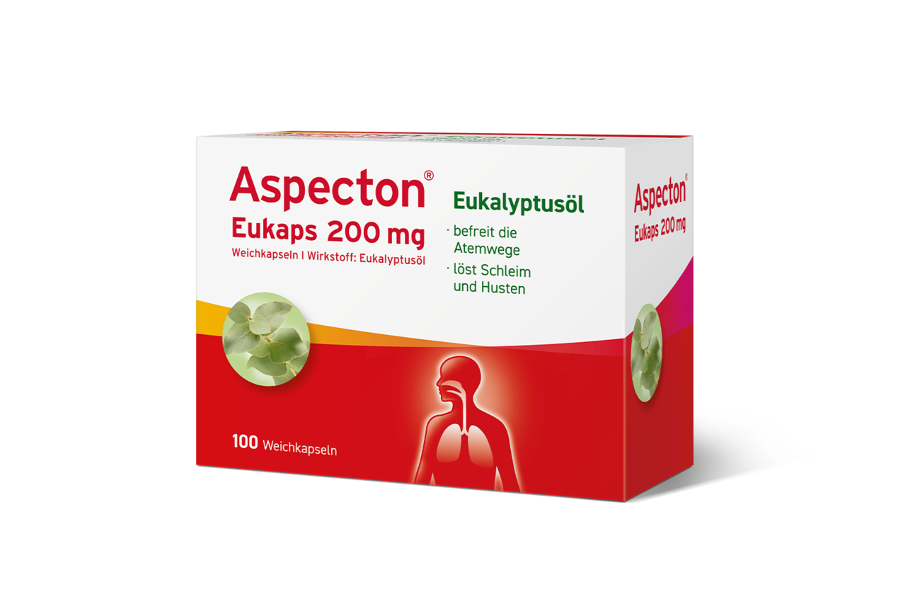 Packshot von Aspecton® Eukaps 200mg 100 Stück