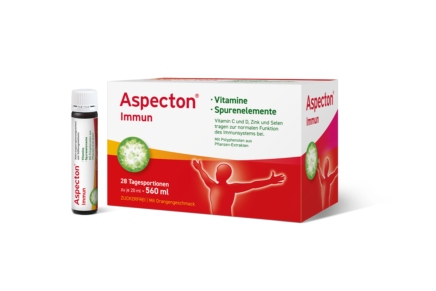 Packshot der Aspecton® Immun Trinkambullen 28 Stück